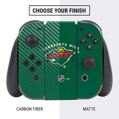 NHL Minnesota Wild Solid Background Nintendo Switch Bundle Skin