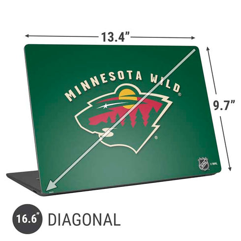 NHL Minnesota Wild Solid Background Universal Laptop 16.6in (13.4 x 9.7in) Skin