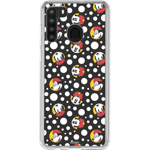 Disney Minnie Mouse Bubbles Face Pattern Galaxy A21 Clear Case