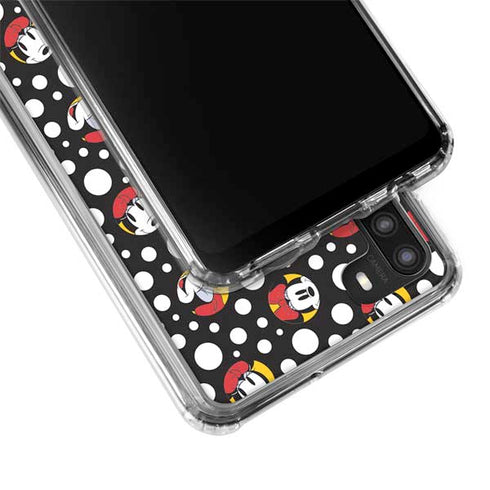 Disney Minnie Mouse Bubbles Face Pattern Galaxy A21 Clear Case