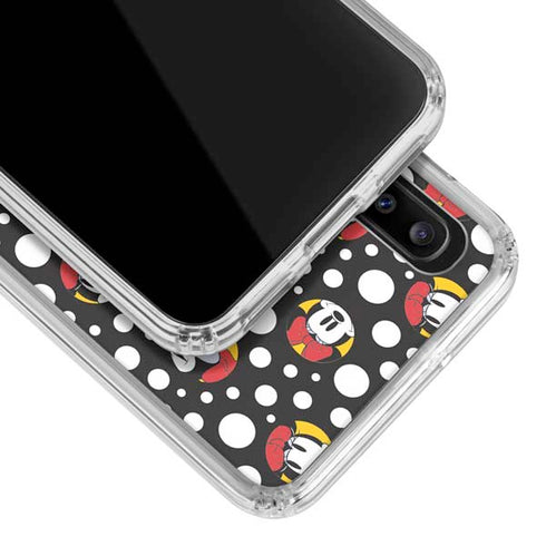 Disney Minnie Mouse Bubbles Face Pattern Galaxy A30 Clear Case