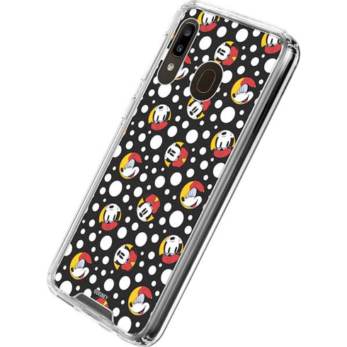 Disney Minnie Mouse Bubbles Face Pattern Galaxy A30 Clear Case