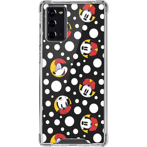 Disney Minnie Mouse Bubbles Face Pattern Galaxy Note20 5G Clear Case