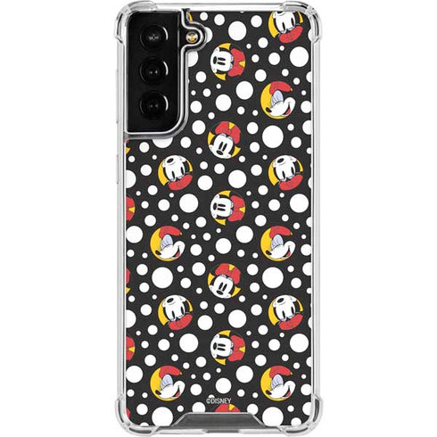 Disney Minnie Mouse Bubbles Face Pattern Galaxy S21 FE Clear Case