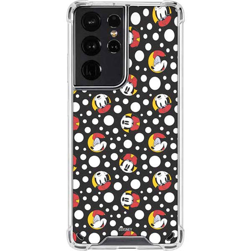 Disney Minnie Mouse Bubbles Face Pattern Galaxy S21 Ultra 5G Clear Case