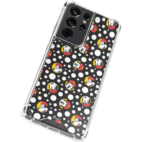 Disney Minnie Mouse Bubbles Face Pattern Galaxy S21 Ultra 5G Clear Case