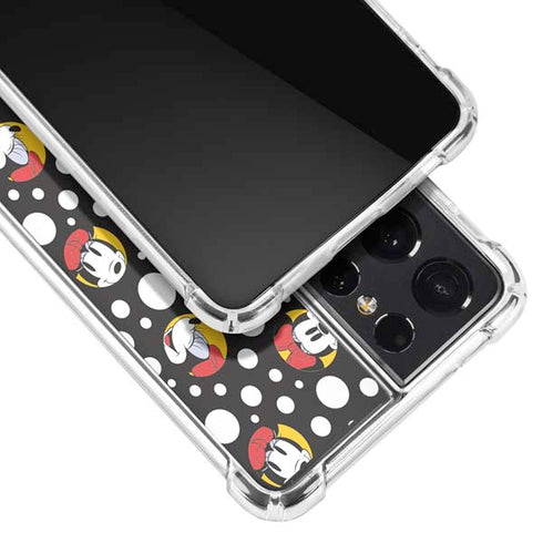 Disney Minnie Mouse Bubbles Face Pattern Galaxy S21 Ultra 5G Clear Case