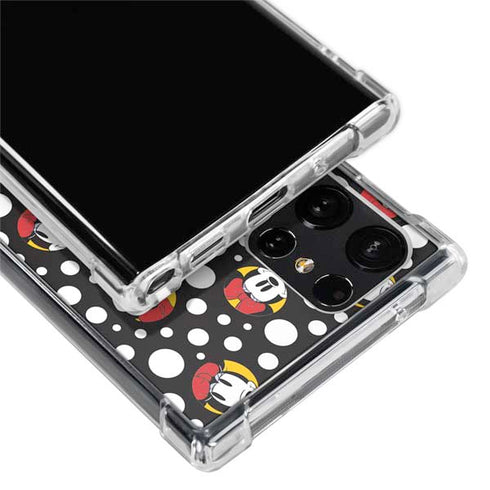 Disney Minnie Mouse Bubbles Face Pattern Galaxy S22 Ultra Clear Case