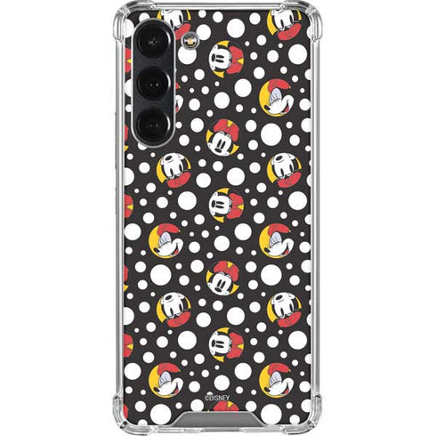 Disney Minnie Mouse Bubbles Face Pattern Galaxy S23 Plus Clear Case