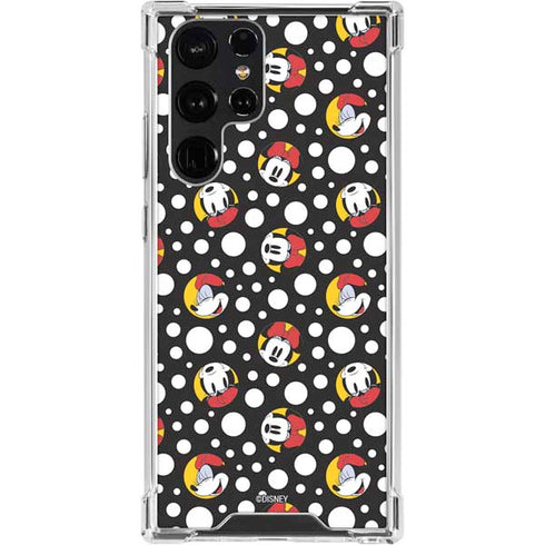 Disney Minnie Mouse Bubbles Face Pattern Galaxy S24 Ultra Clear Case