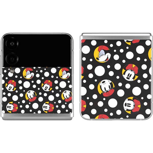Disney Minnie Mouse Bubbles Face Pattern Galaxy Z Flip4 5G Skin