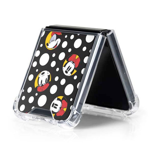 Disney Minnie Mouse Bubbles Face Pattern Galaxy Z Flip5 5G Clear Case