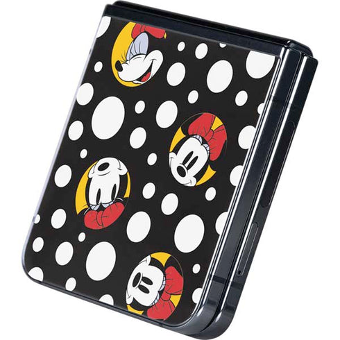 Disney Minnie Mouse Bubbles Face Pattern Galaxy Z Flip5 5G Skin