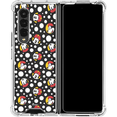 Disney Minnie Mouse Bubbles Face Pattern Galaxy Z Fold4 5G Clear Case