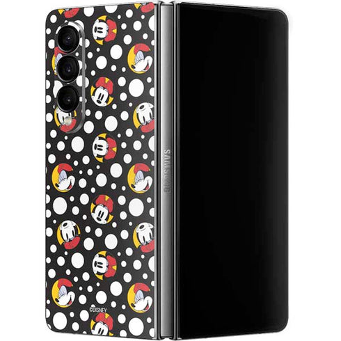 Disney Minnie Mouse Bubbles Face Pattern Galaxy Z Fold4 5G Skin