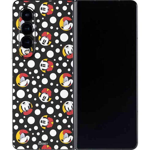Disney Minnie Mouse Bubbles Face Pattern Galaxy Z Fold4 5G Skin