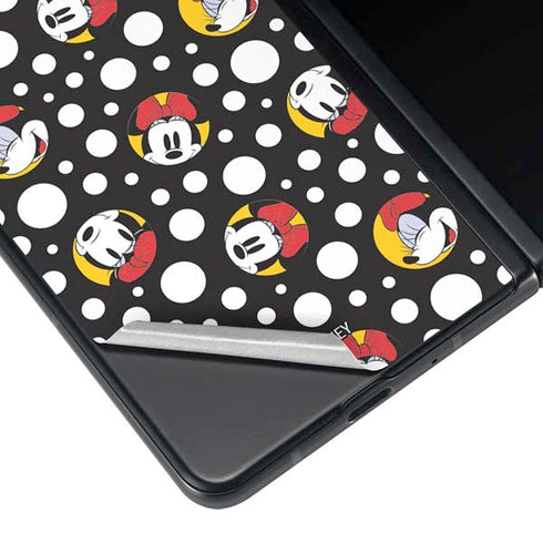 Disney Minnie Mouse Bubbles Face Pattern Galaxy Z Fold4 5G Skin