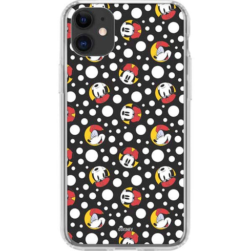 Disney Minnie Mouse Bubbles Face Pattern iPhone 11 Clear Case