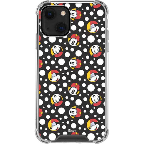 Disney Minnie Mouse Bubbles Face Pattern iPhone 13 Mini Clear Case