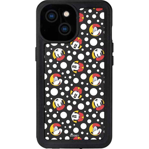 Disney Minnie Mouse Bubbles Face Pattern iPhone 13 Mini Waterproof Case