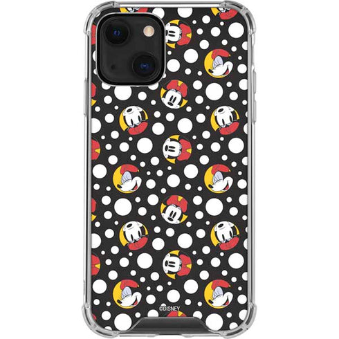 Disney Minnie Mouse Bubbles Face Pattern iPhone 14 Plus Clear Case