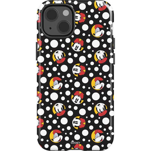 Disney Minnie Mouse Bubbles Face Pattern iPhone 15 Impact Case