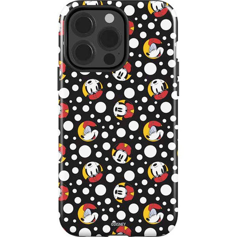 Disney Minnie Mouse Bubbles Face Pattern iPhone 15 Pro Impact Case