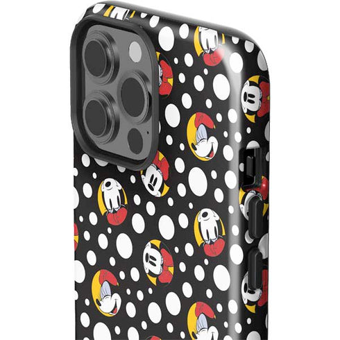Disney Minnie Mouse Bubbles Face Pattern iPhone 15 Pro Max Impact Case