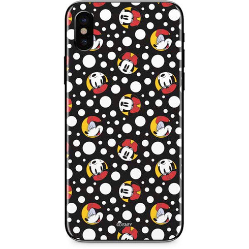 Disney Minnie Mouse Bubbles Face Pattern iPhone XS Skin