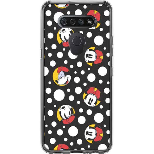 Disney Minnie Mouse Bubbles Face Pattern LG K51/Q51 Clear Case