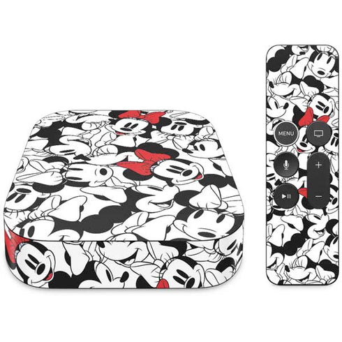 Disney Minnie Mouse Red Color Pop Face Pattern Apple TV Skin