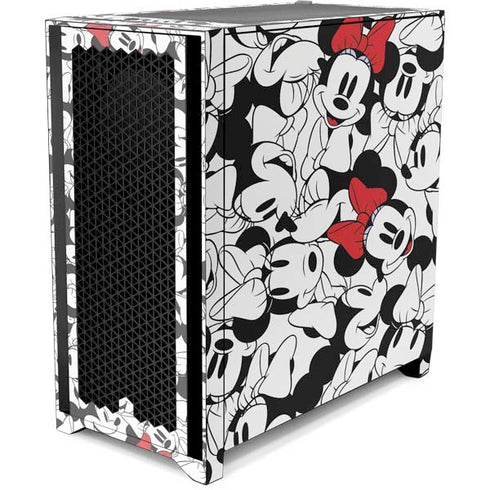 Disney Minnie Mouse Red Color Pop Face Pattern Corsair 4000D Tempered Glass Mid-Tower ATX Case Skin