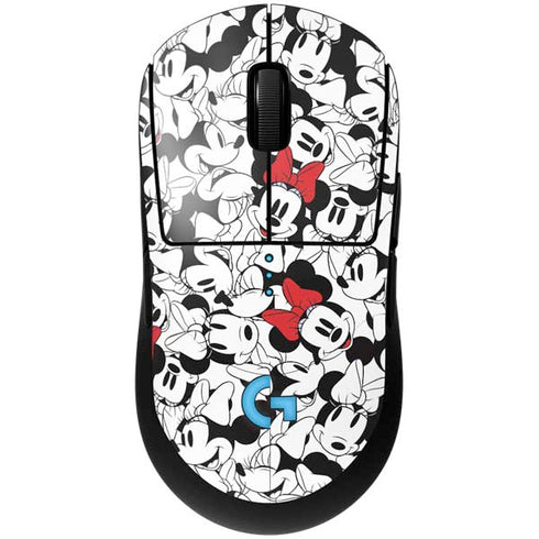 Disney Minnie Mouse Red Color Pop Face Pattern G Pro Wireless Gaming Mouse Skin