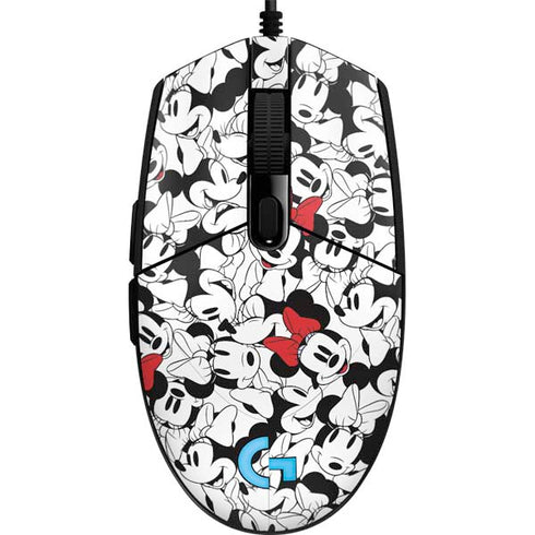 Disney Minnie Mouse Red Color Pop Face Pattern G203 Prodigy RGB Wired Gaming Mouse Skin