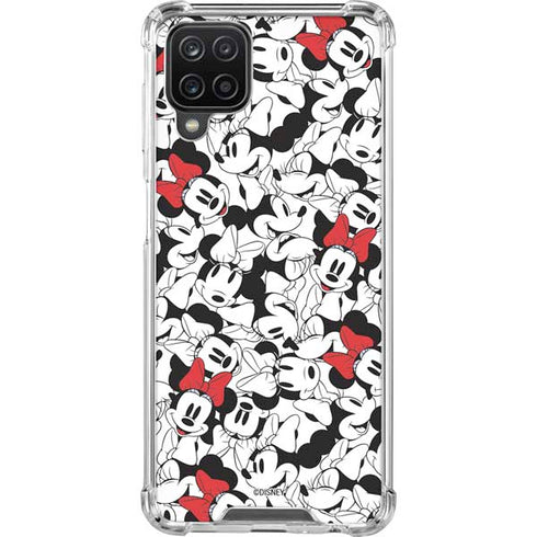 Disney Minnie Mouse Red Color Pop Face Pattern Galaxy A12 Clear Case