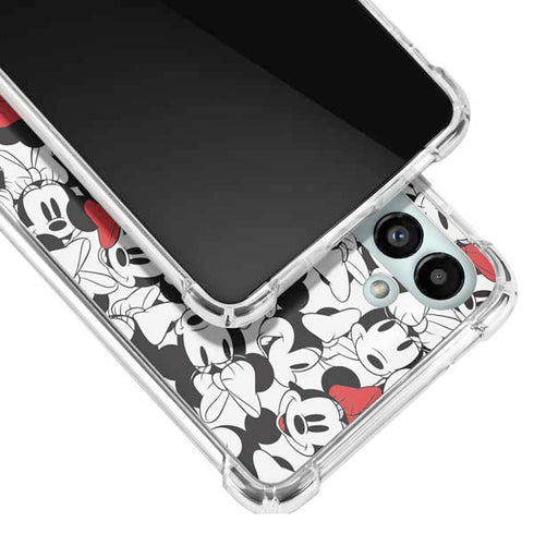 Disney Minnie Mouse Red Color Pop Face Pattern Galaxy A13 5G Clear Case