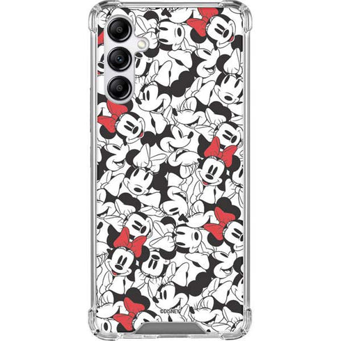 Disney Minnie Mouse Red Color Pop Face Pattern Galaxy A14 5G Clear Case