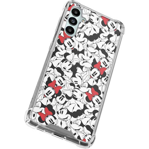 Disney Minnie Mouse Red Color Pop Face Pattern Galaxy A14 5G Clear Case