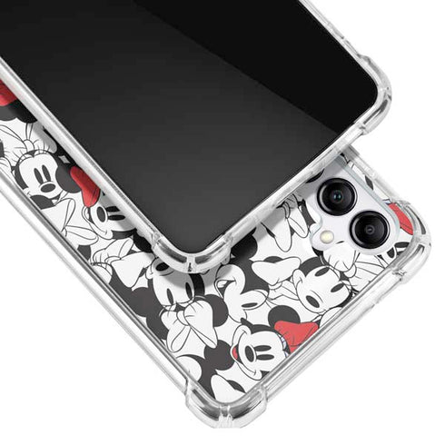Disney Minnie Mouse Red Color Pop Face Pattern Galaxy A14 5G Clear Case