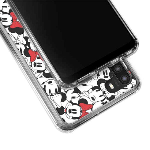 Disney Minnie Mouse Red Color Pop Face Pattern Galaxy A21 Clear Case