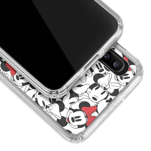 Disney Minnie Mouse Red Color Pop Face Pattern Galaxy A30 Clear Case