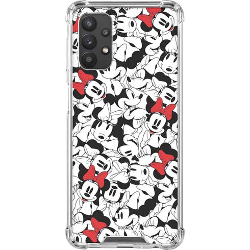 Disney Minnie Mouse Red Color Pop Face Pattern Galaxy A32 5G Clear Case