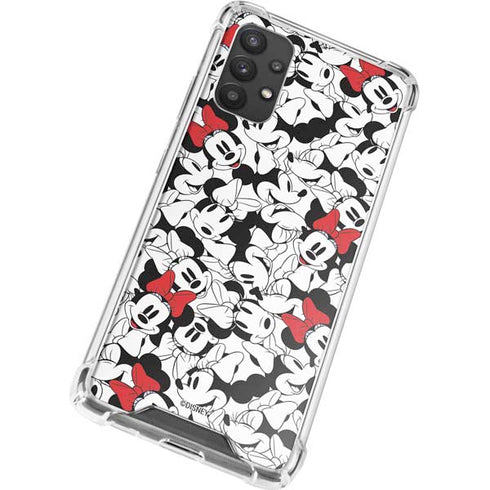 Disney Minnie Mouse Red Color Pop Face Pattern Galaxy A32 5G Clear Case