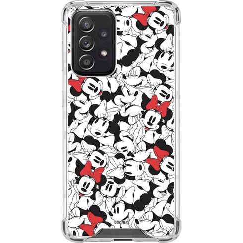 Disney Minnie Mouse Red Color Pop Face Pattern Galaxy A52 5G Clear Case