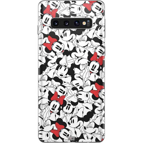 Disney Minnie Mouse Red Color Pop Face Pattern Galaxy S10 Skin