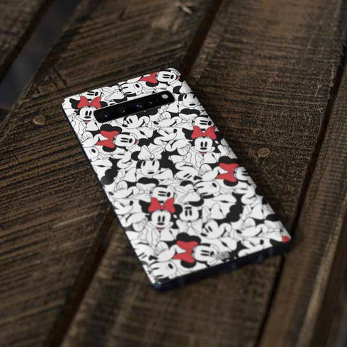 Disney Minnie Mouse Red Color Pop Face Pattern Galaxy S10 Skin