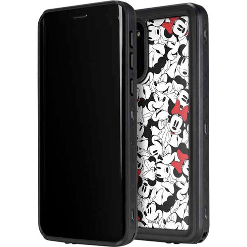 Disney Minnie Mouse Red Color Pop Face Pattern Galaxy S20 Waterproof Case