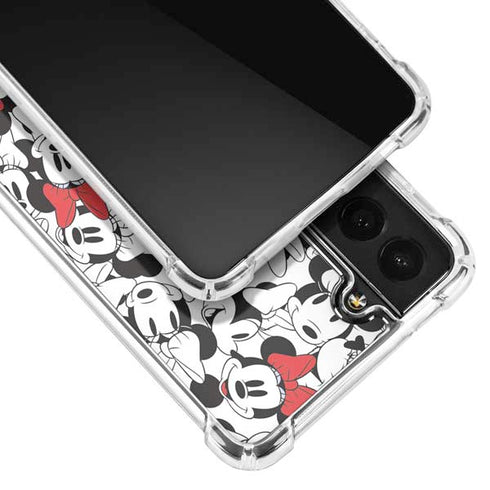 Disney Minnie Mouse Red Color Pop Face Pattern Galaxy S21 5G Clear Case