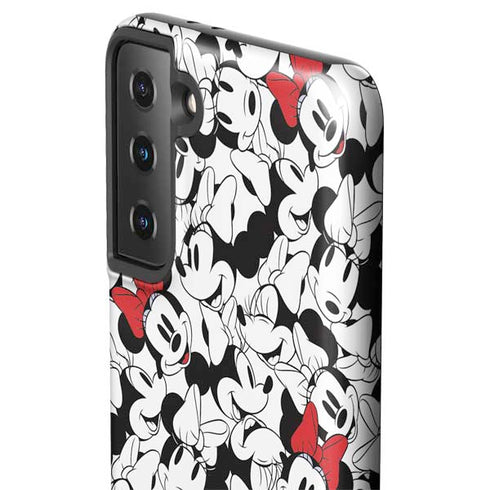 Disney Minnie Mouse Red Color Pop Face Pattern Galaxy S21 Plus 5G Pro Case