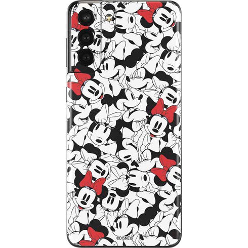Disney Minnie Mouse Red Color Pop Face Pattern Galaxy S21 Plus 5G Skin